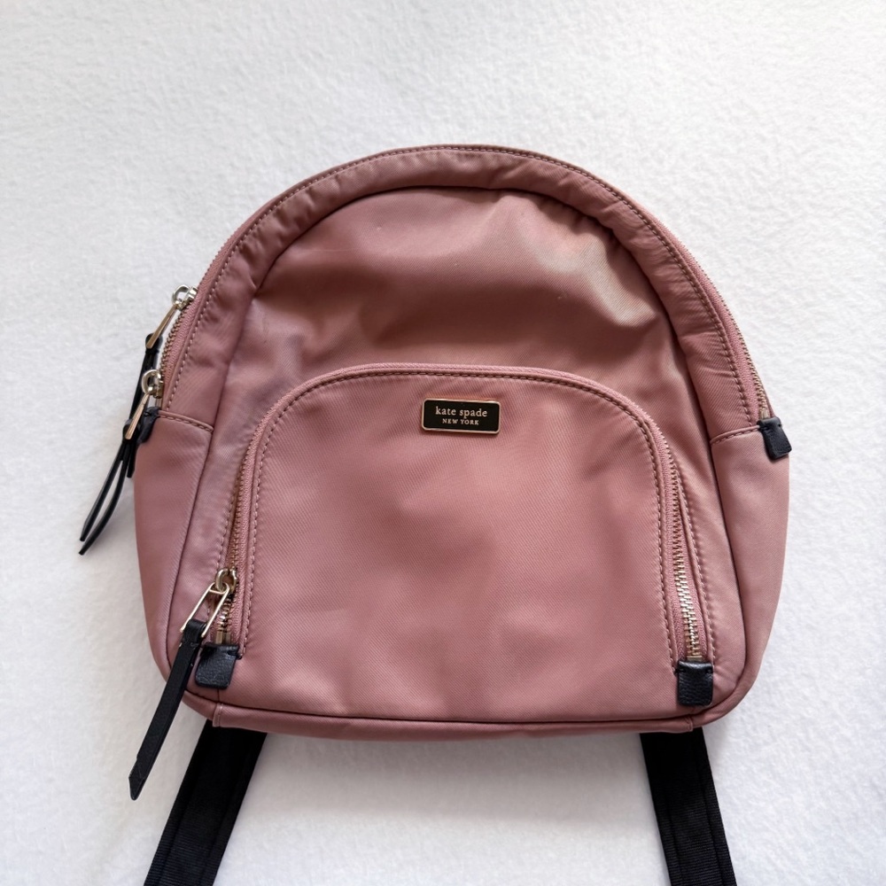 Kate Spade Nylon Medium Backpack Dawn Sparrow Color Mauve Pink